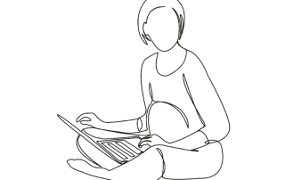 zwangere vrouw met laptop op schoot